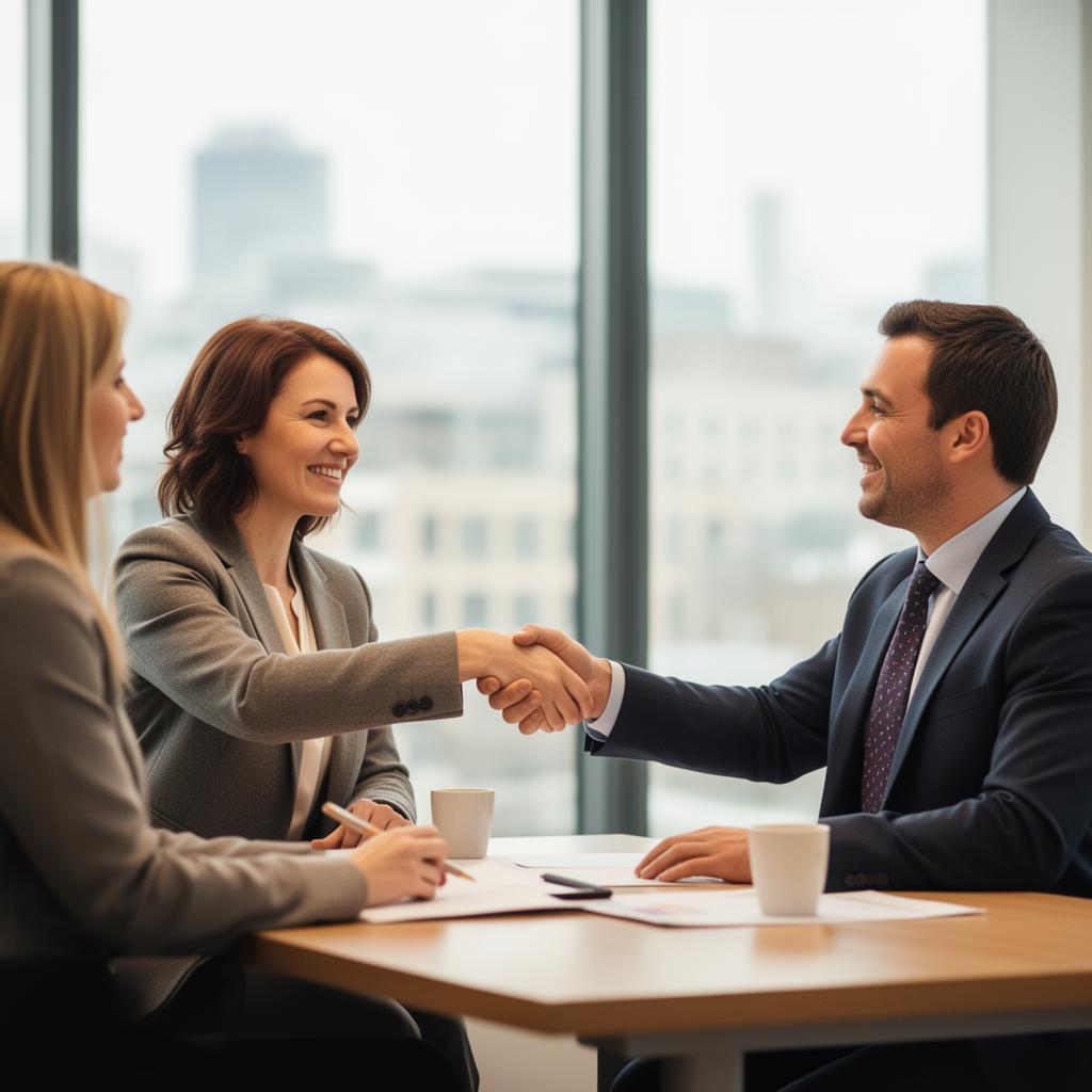 A Red Kite adviser welcoming a client in the office